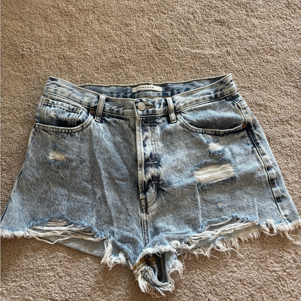 PacSun Light Blue Distressed Jean Shorts